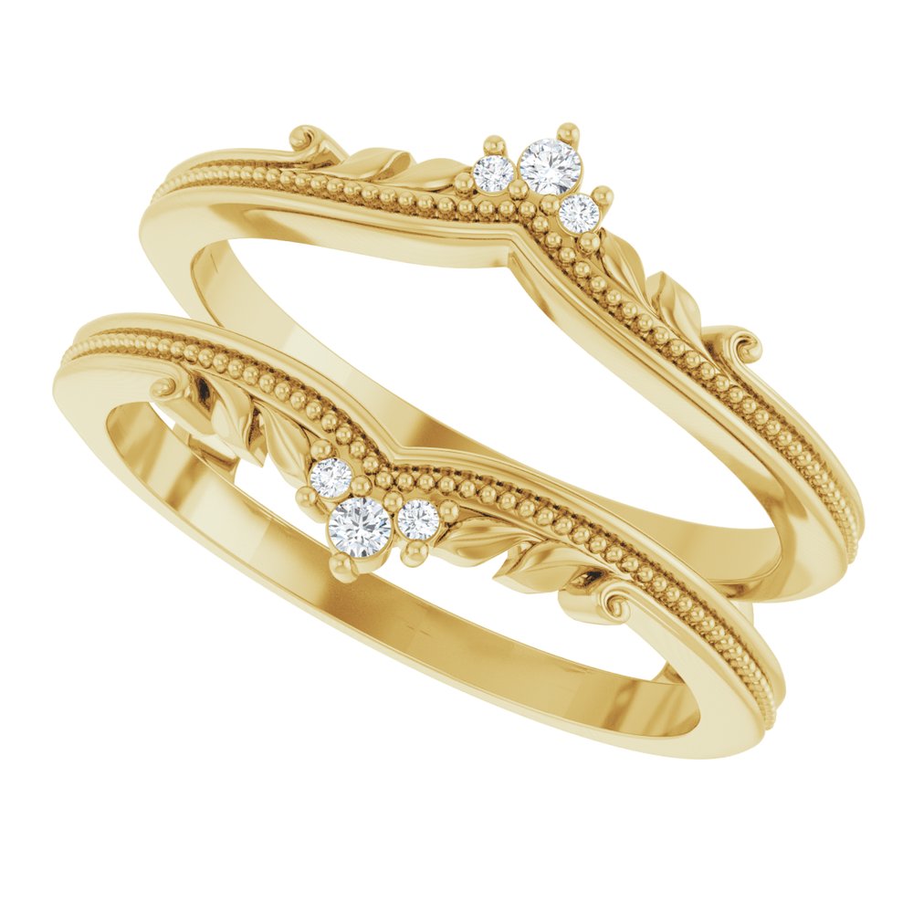14K Yellow Gold .04 CTW Natural Diamond Ring Guard