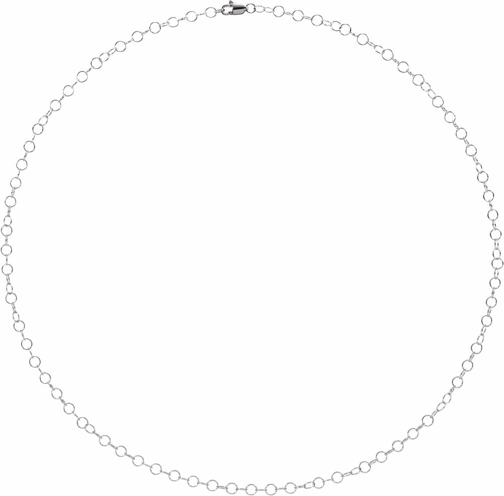 14K White Gold 3.5 mm Round Cable 16" Chain