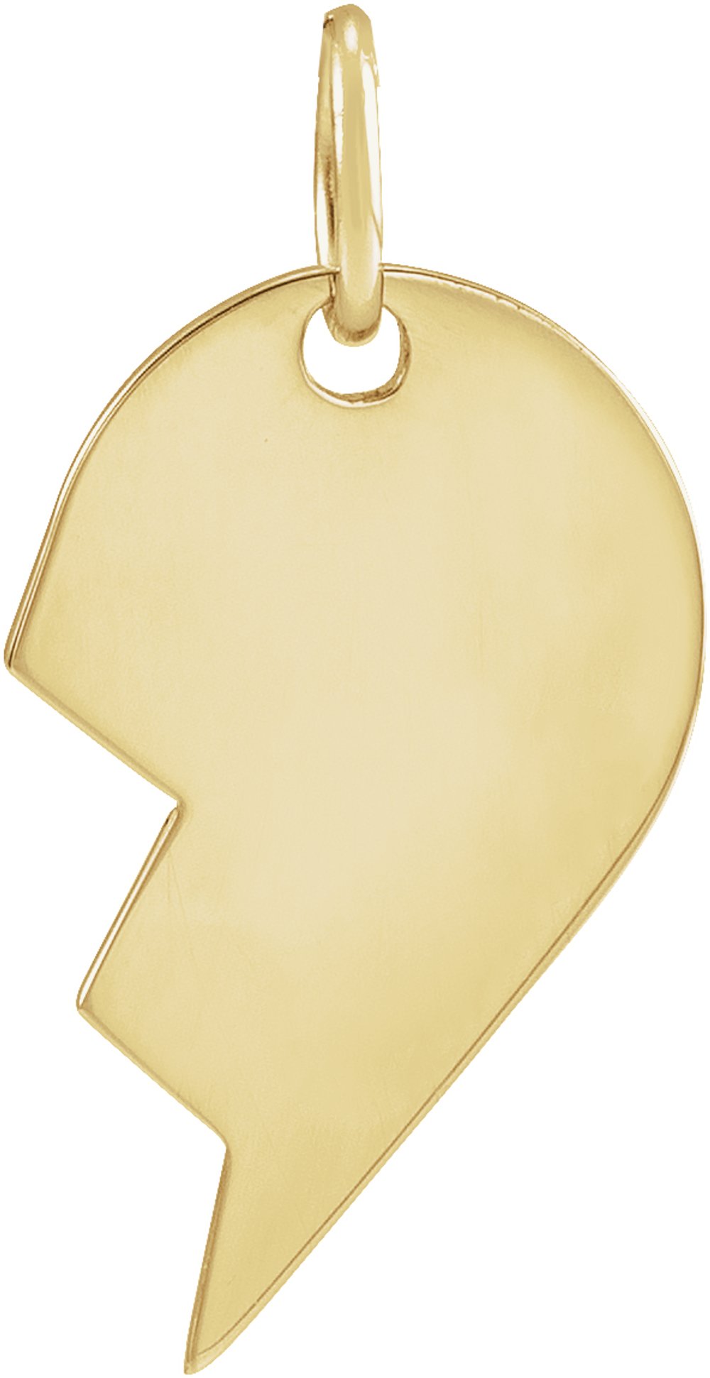 14K Yellow Gold 17x10 mm Left Broken Heart Pendant