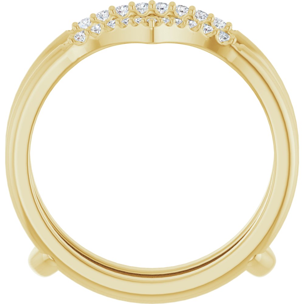 14K Yellow Gold 1/8 CTW Natural Diamond Half Tapered V Ring Guard
