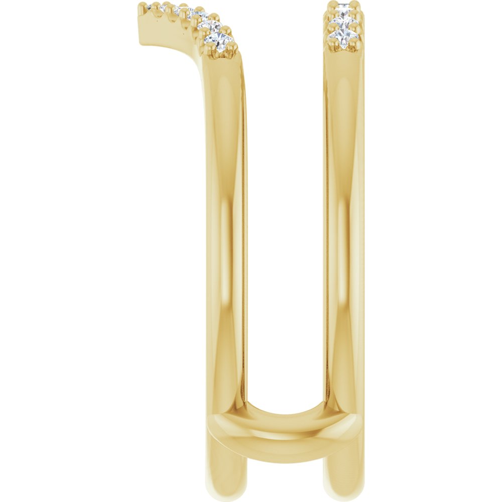 14K Yellow Gold 1/8 CTW Natural Diamond Half Tapered V Ring Guard
