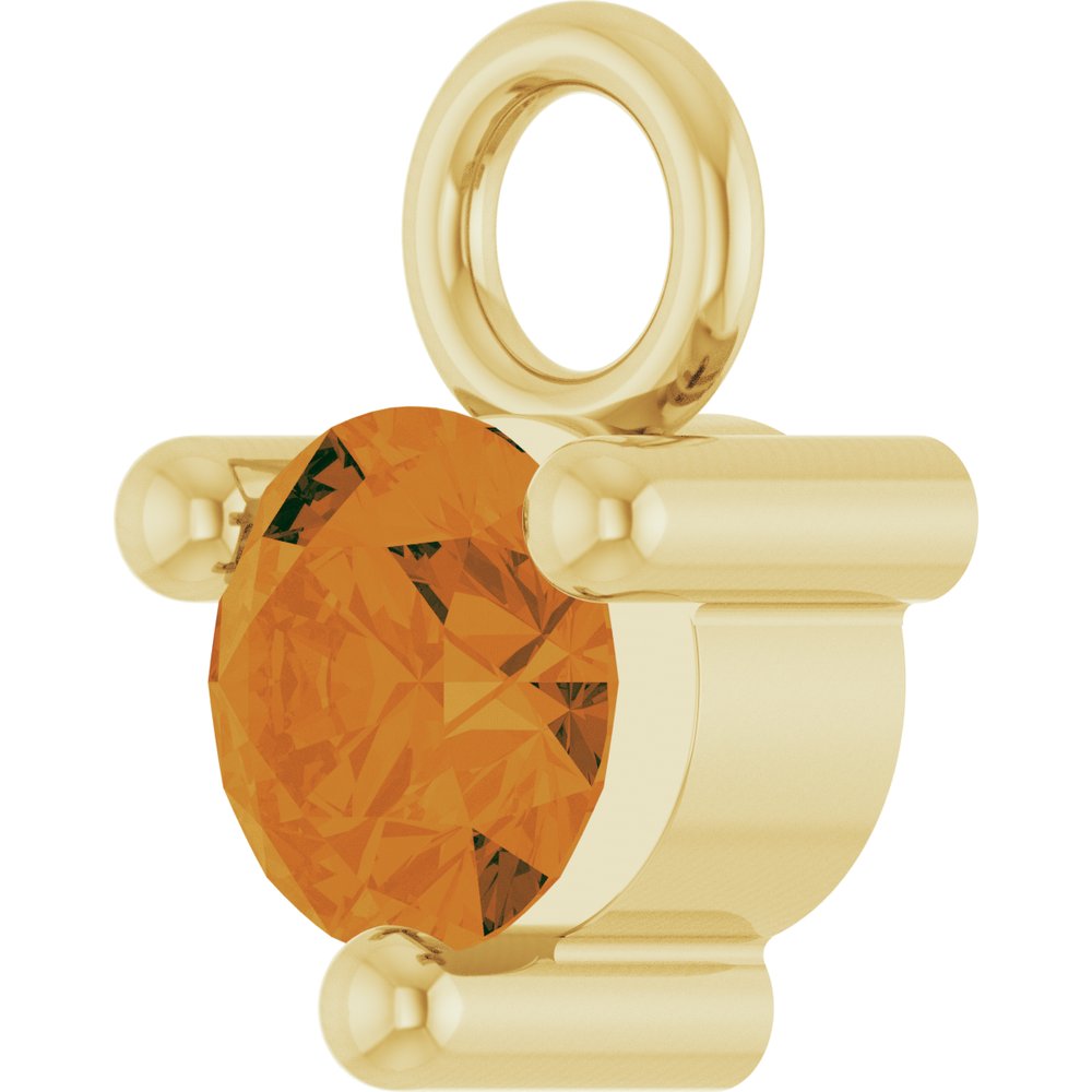 14K Yellow Petite Pavé™ 1/10 CT Natural Citrine Dangle