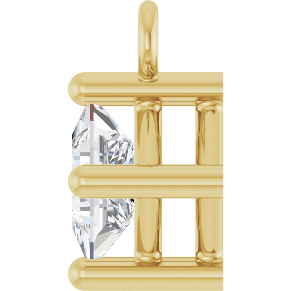14K Yellow 1/6 CT Lab-Grown Diamond 4-Prong Dangle
