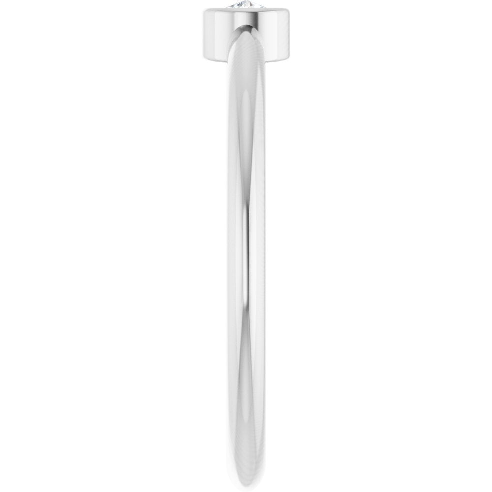 14K White 1/10 CT Rose-Cut Natural Diamond Stackable Ring