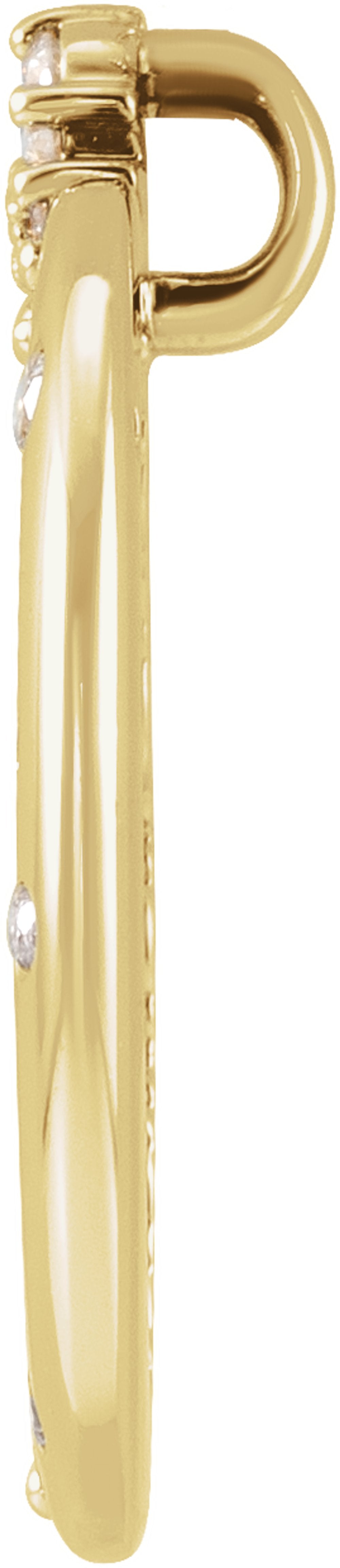 14K Yellow Gold 1/4 CTW Lab-Grown Diamond Crescent Moon Pendant