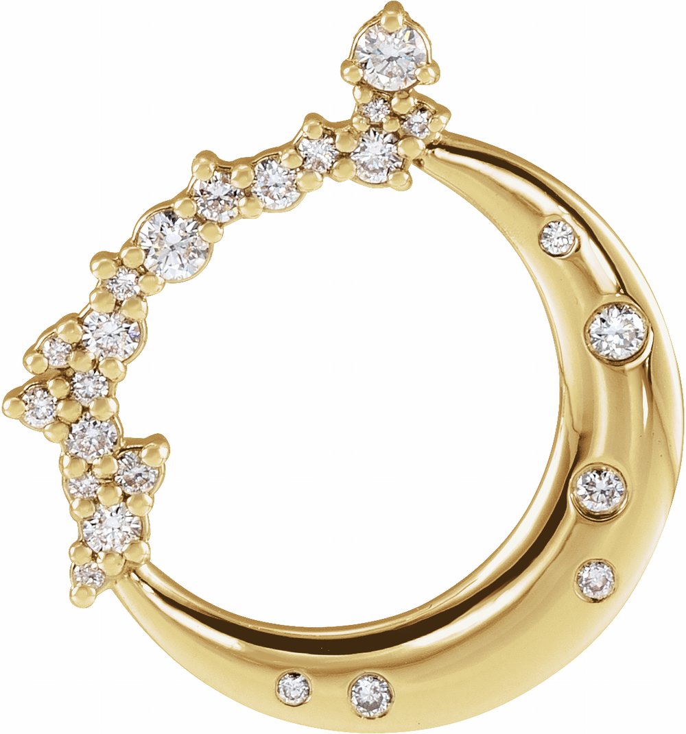 14K Yellow Gold 1/4 CTW Lab-Grown Diamond Crescent Moon Pendant