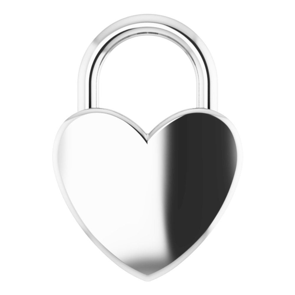 Sterling Silver Engravable Heart Lock Pendant