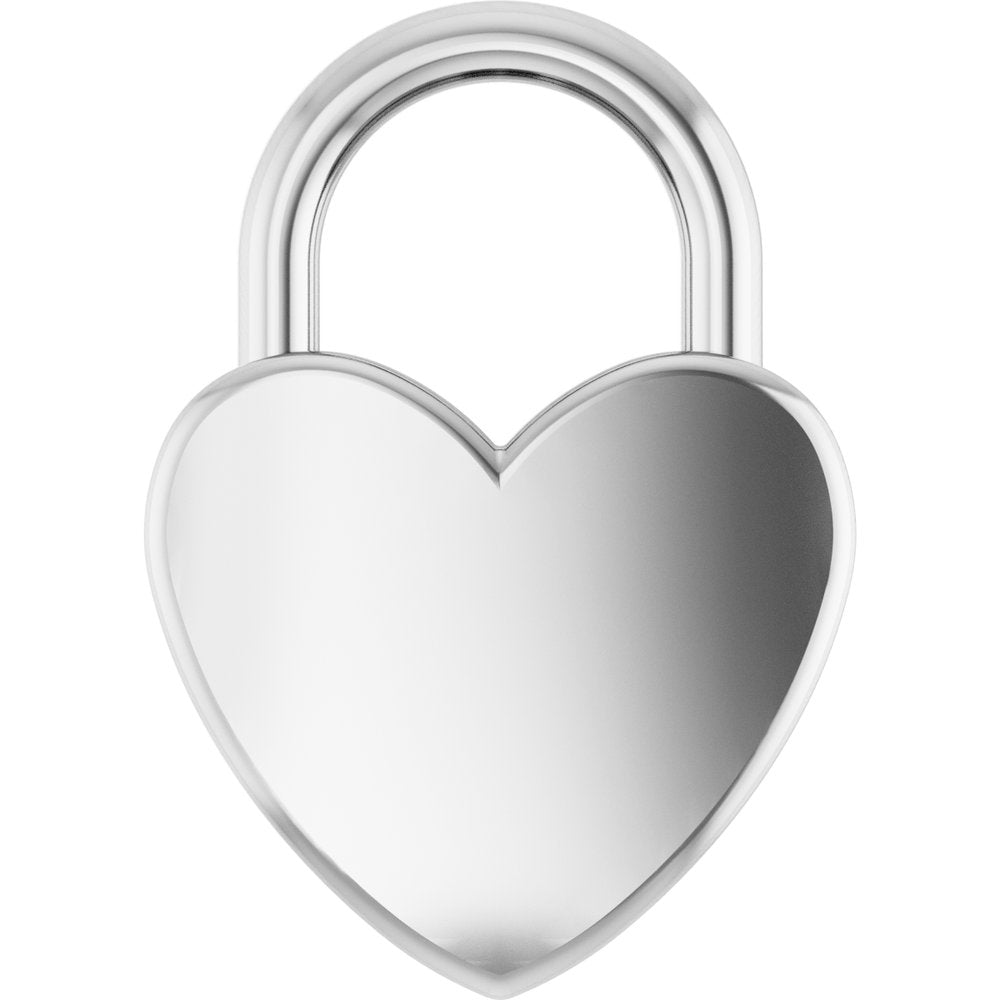 Sterling Silver Engravable Heart Lock Pendant