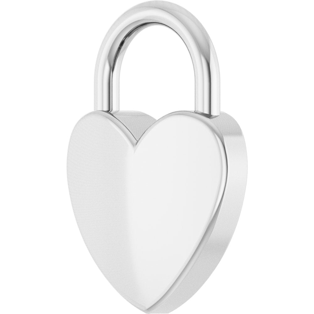 Sterling Silver Engravable Heart Lock Pendant