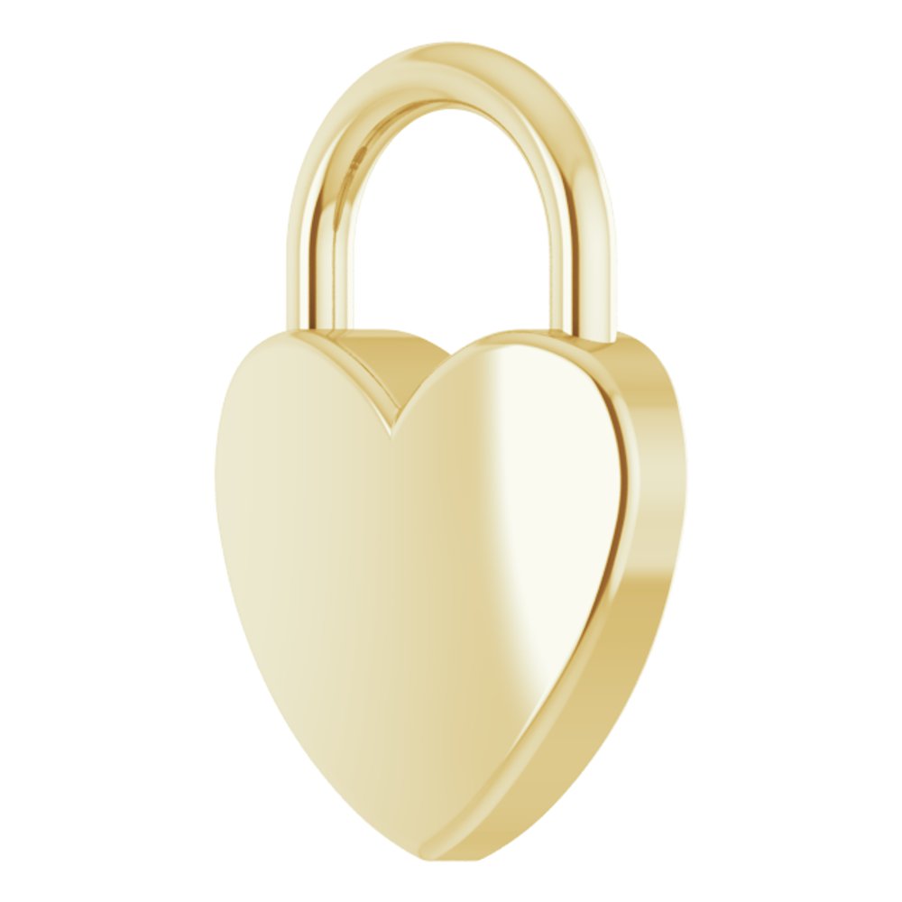 18K Yellow Gold-Plated Sterling Silver Engravable Heart Lock Pendant