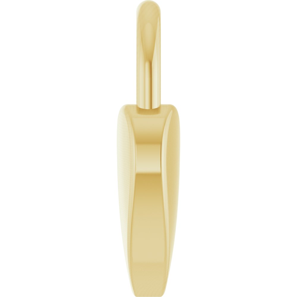 14K Yellow Gold Engravable Heart Lock Pendant