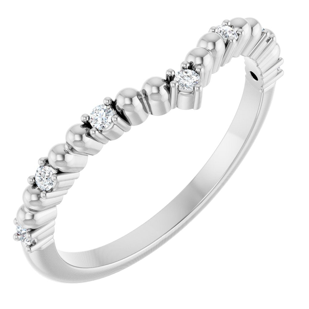 14K White Gold 1/10 CTW Diamond Contour Band