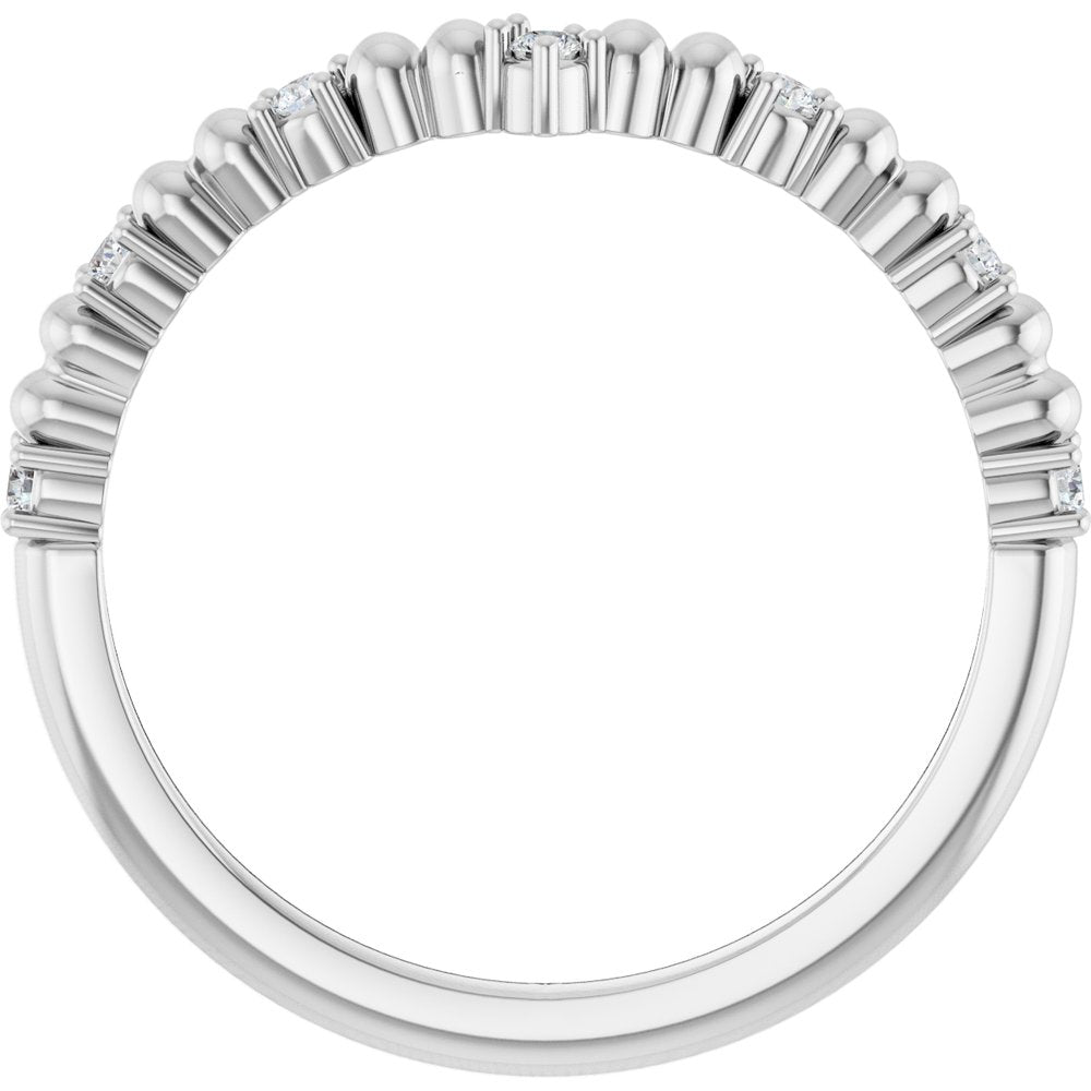 14K White Gold 1/10 CTW Diamond Contour Band