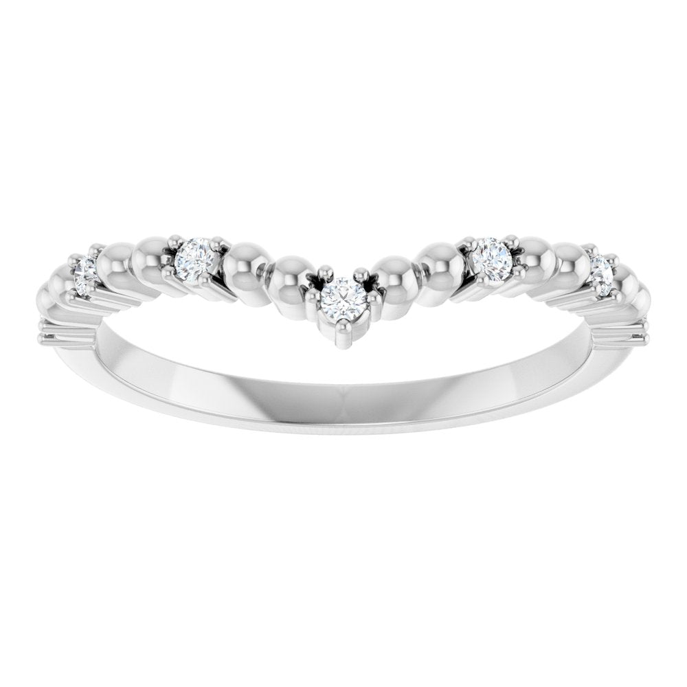 14K White Gold 1/10 CTW Diamond Contour Band