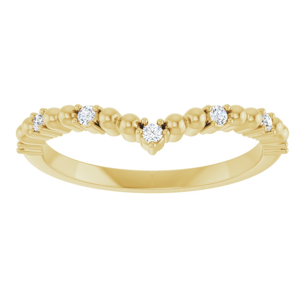 14K Yellow 1/10 CTW Diamond Contour Band