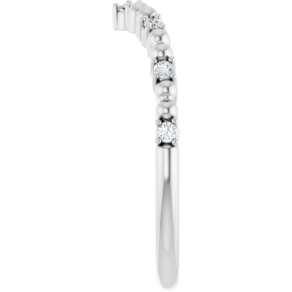 14K White Gold 1/10 CTW Diamond Contour Band