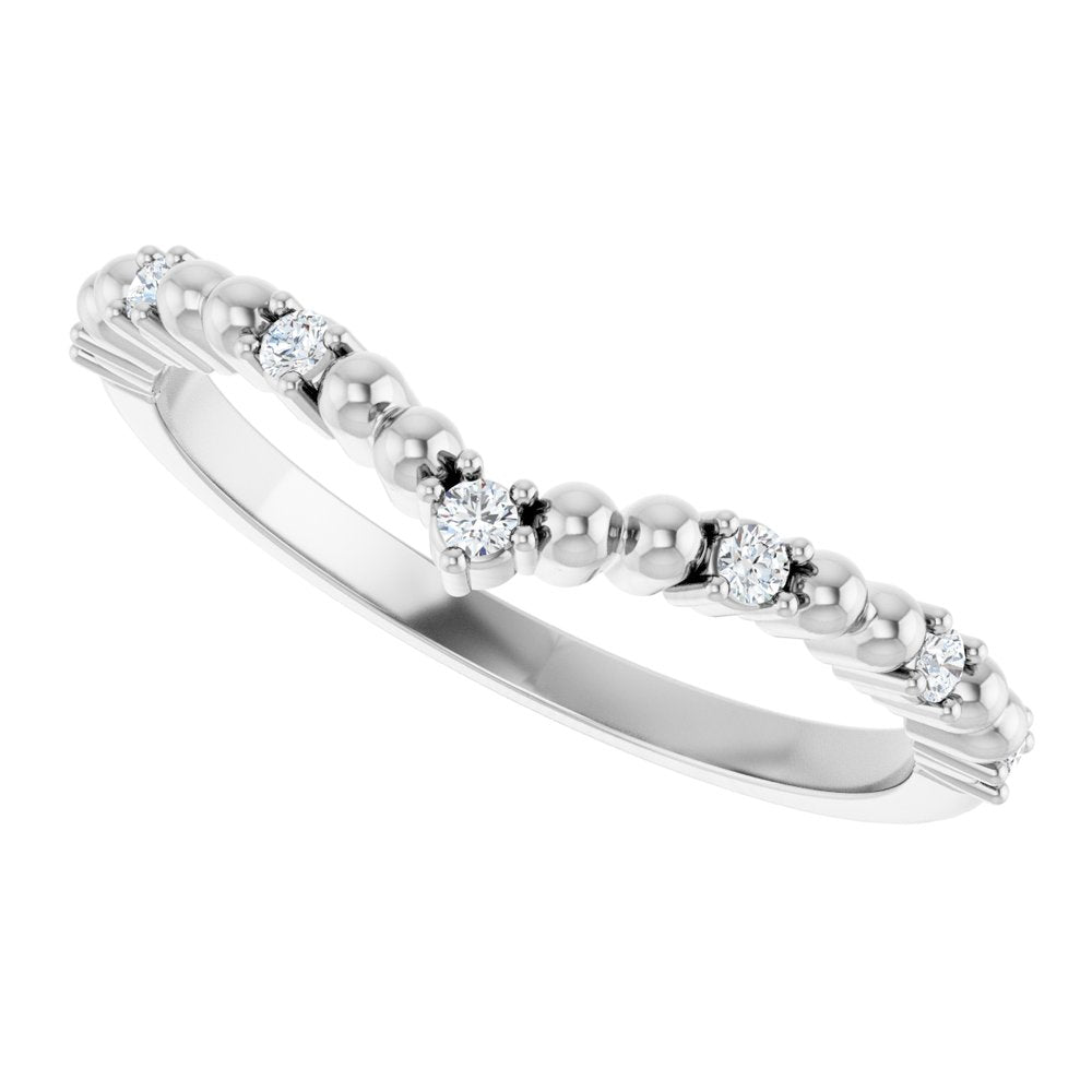 14K White Gold 1/10 CTW Diamond Contour Band