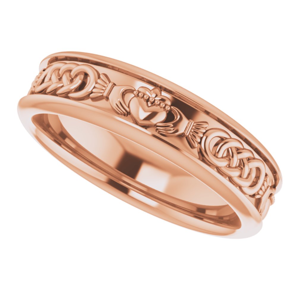 14K Rose Claddagh Band Sze 10