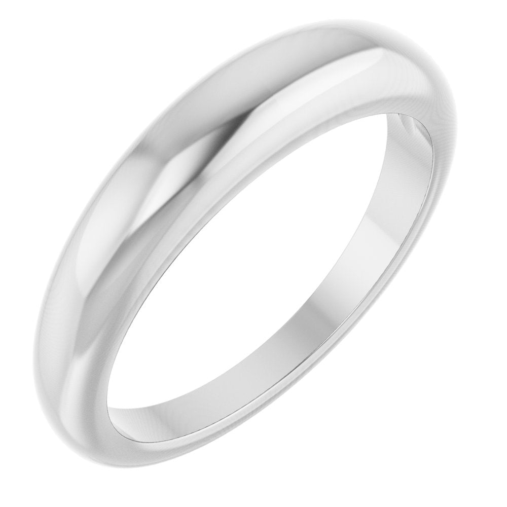 14K White Gold 4 mm Petite Dome Ring