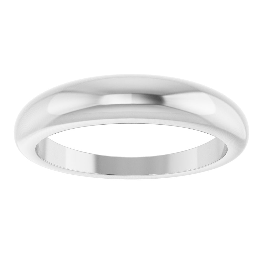 14K White Gold 4 mm Petite Dome Ring