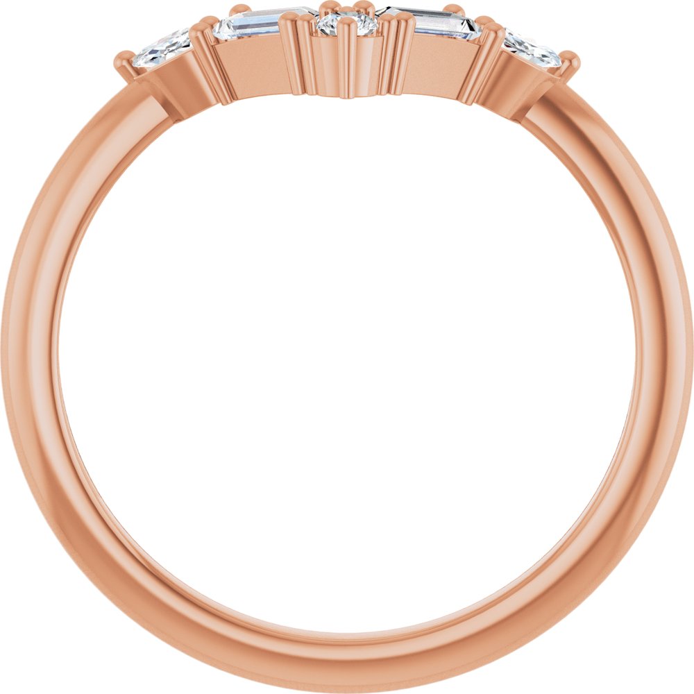 14K Rose Gold 1/4 CTW Natural Diamond V Ring