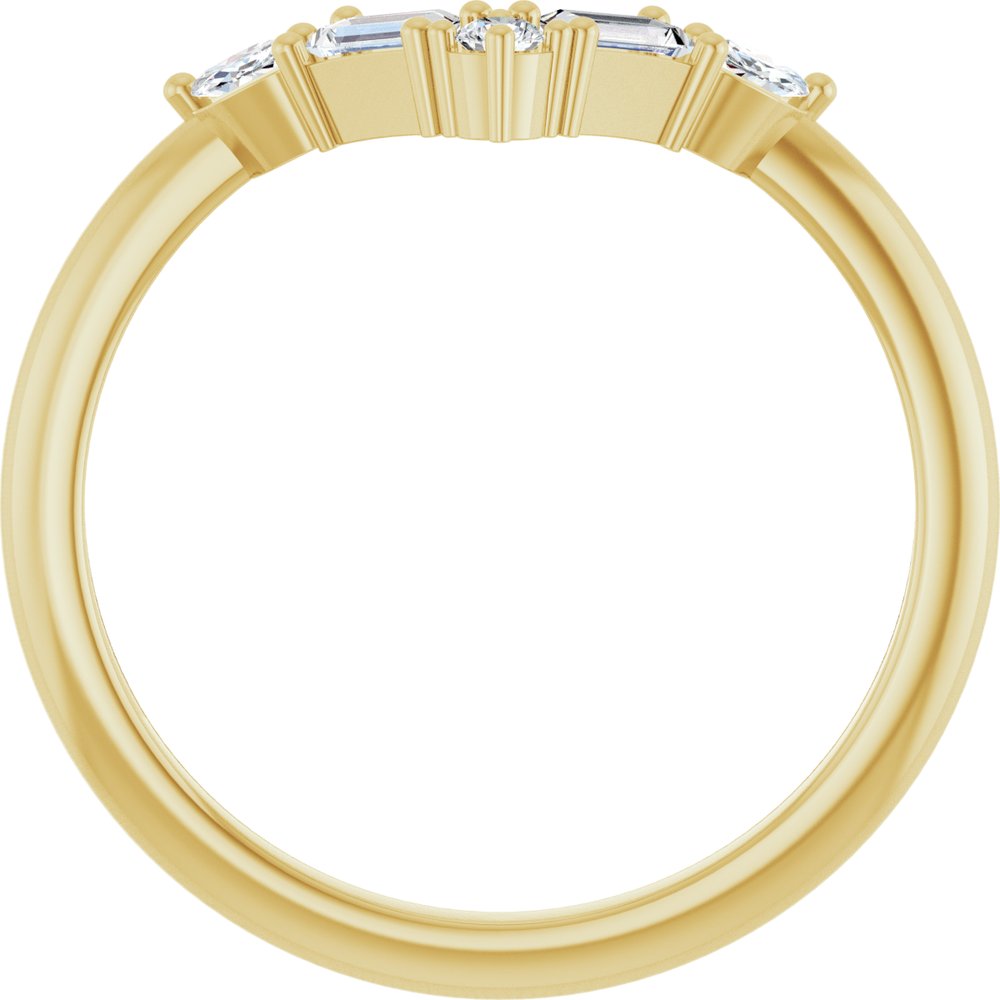 14K Yellow 1/4 CTW Natural Diamond V Ring