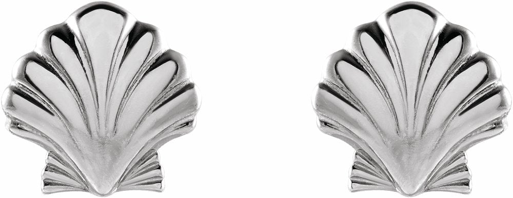 Sterling Silver Tiny Shell Earrings
