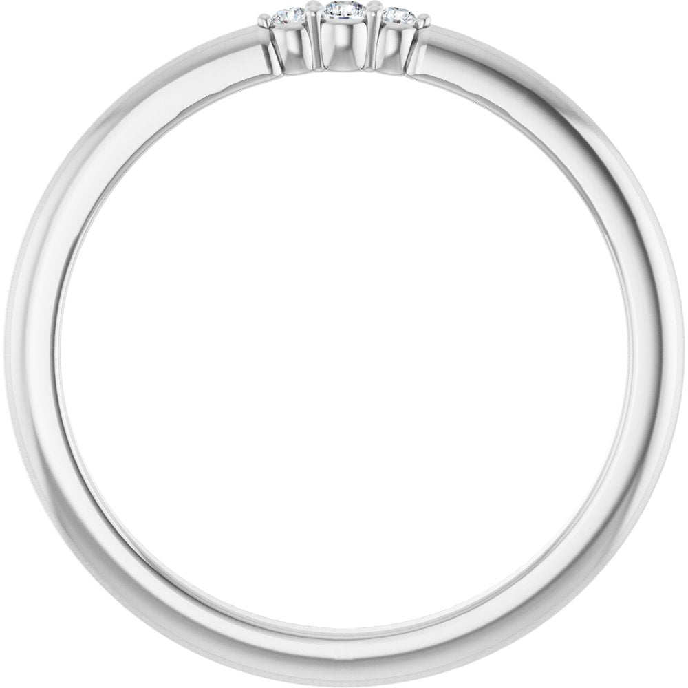 Sterling Silver .03 CTW Natural Diamond Stackable Ring