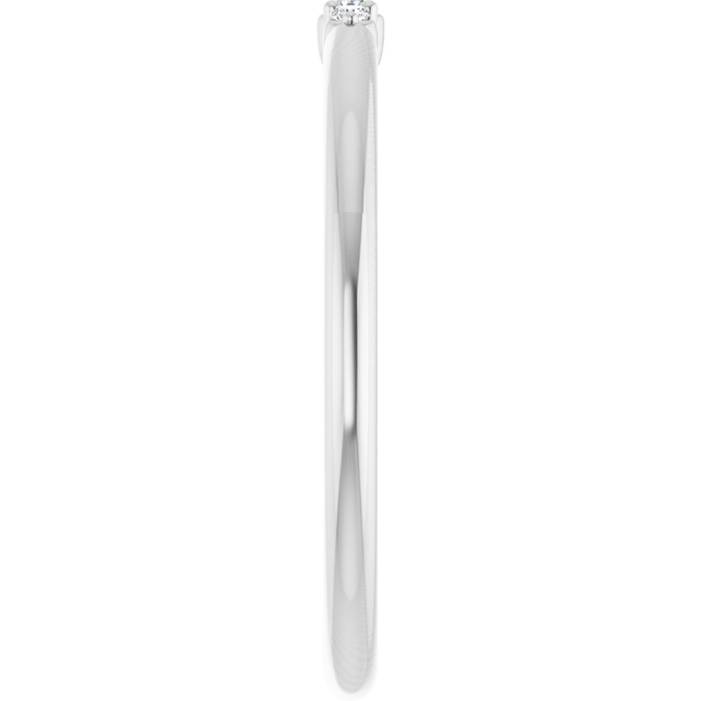 14K White .03 CTW Natural Diamond Stackable Ring