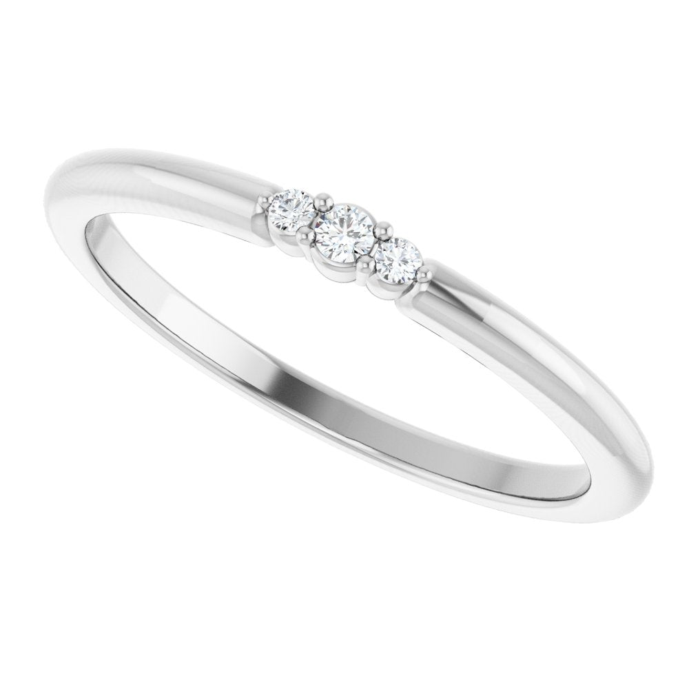 Sterling Silver .03 CTW Natural Diamond Stackable Ring