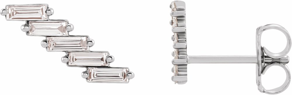 14K White 1/4 CTW Natural Diamonds Ear Climbers