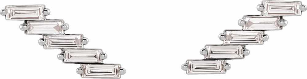 14K White Gold 1/4 CTW Natural Diamonds Ear Climbers