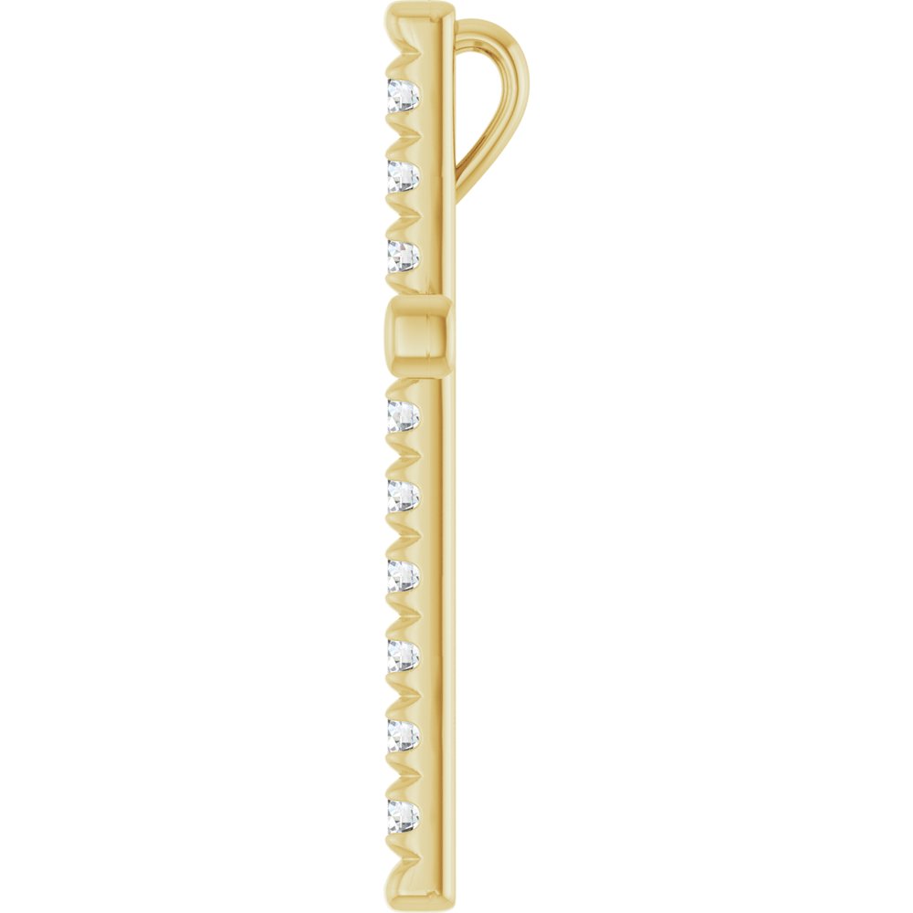 14K Yellow Gold 3/4 CTW Natural Diamond French-Set Cross Pendant