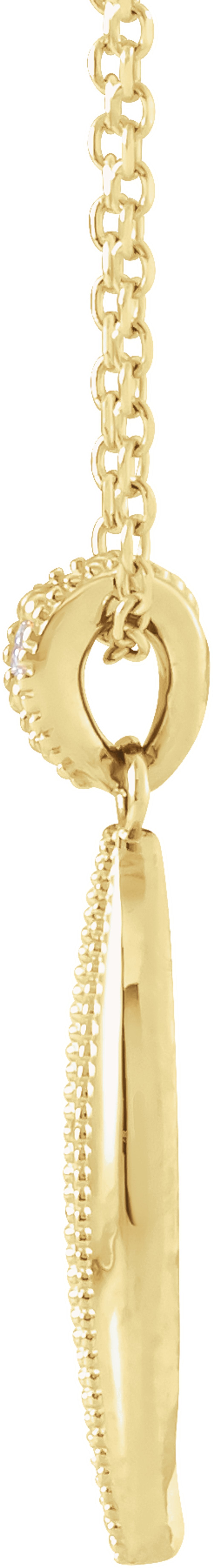 14K Yellow 1/6 CTW Natural Diamond Beaded 16-18" Necklace