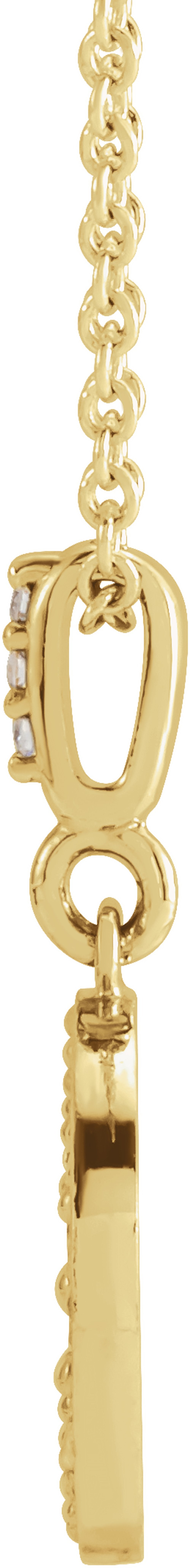 14K Yellow 1/10 CTW Natural Diamond Crescent Moon 16-18" Necklace