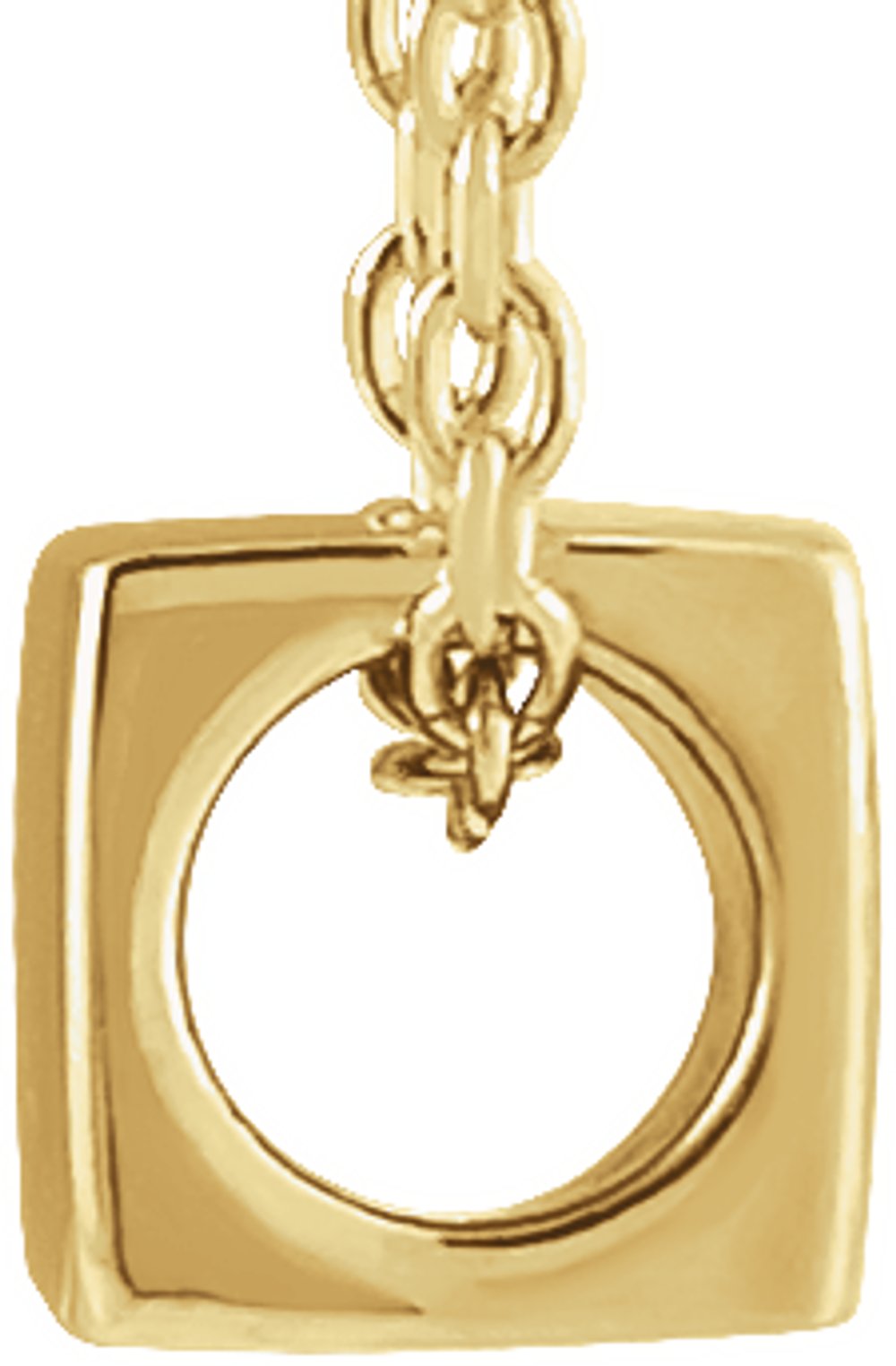 14K Yellow Gold 5x5 mm Cube 18" Necklace