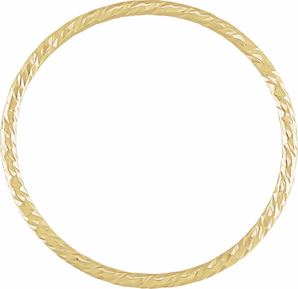 14K Yellow Gold Faceted Stackable Ring Size 7