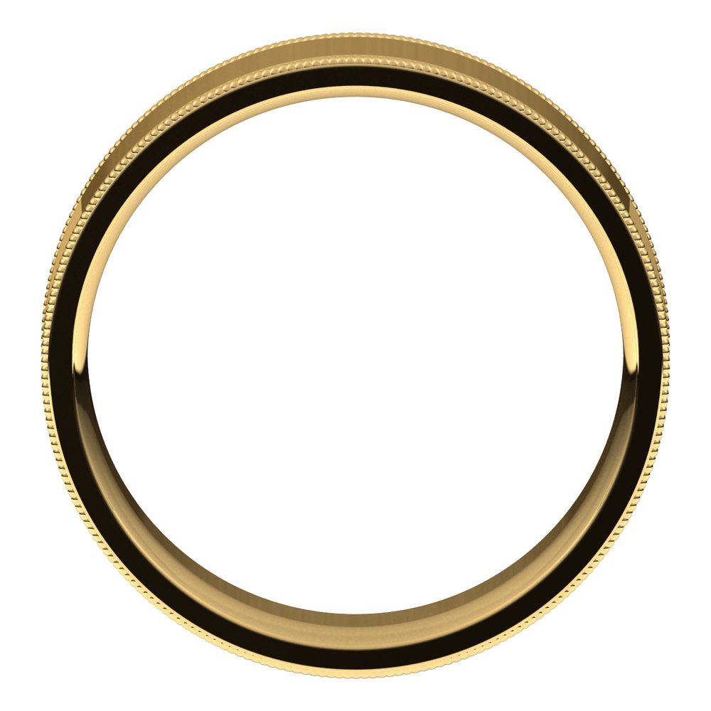 14K Yellow Gold 6 mm Milgrain Flat Band Size 10