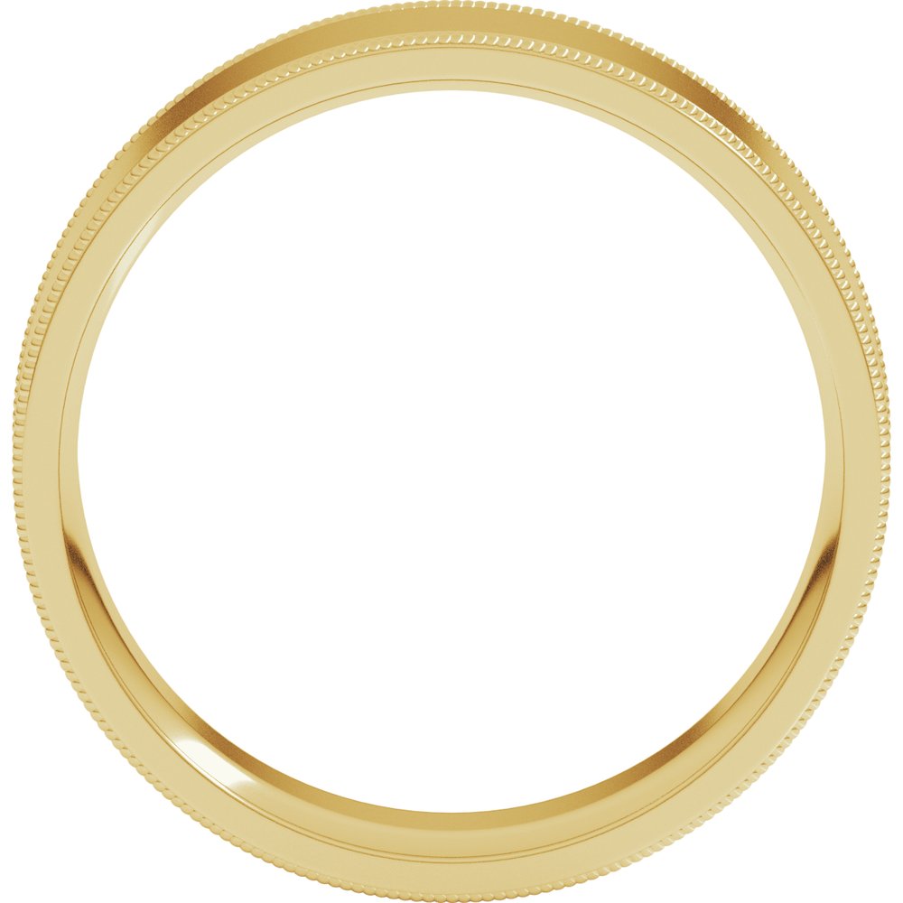 10K Yellow Gold 6 mm Milgrain Flat Band Size 8