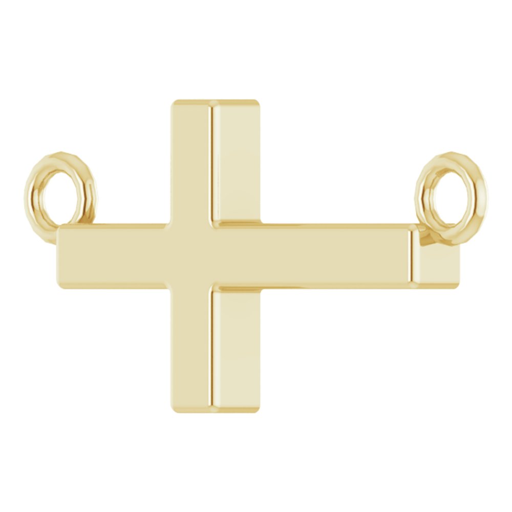 14K Yellow Gold 12x5.9 mm Sideways Cross 16-18" Necklace