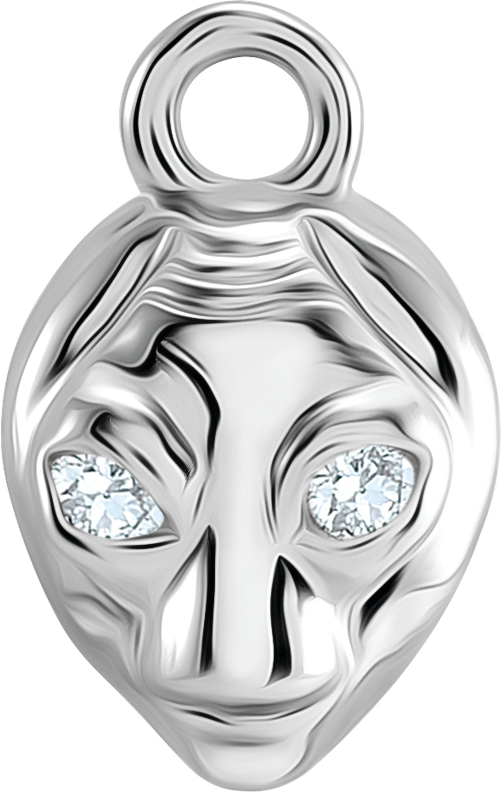 14K White Petite Pavé™ .01 CTW Natural Diamond Alien Dangle