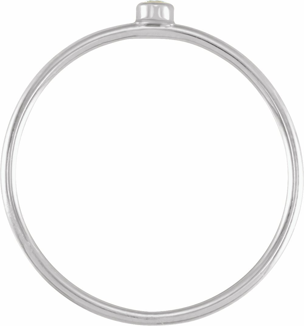 14K White Gold .03 CT Natural Diamond Stackable Ring Size 7