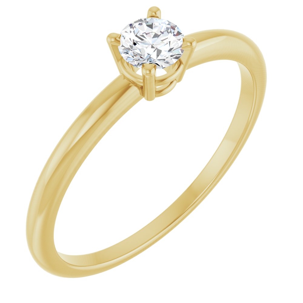 14K Yellow Gold Imitation Diamond Ring