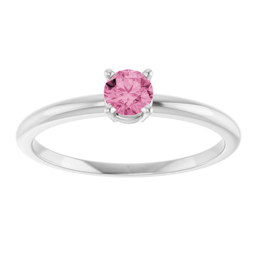Sterling Silver Natural Pink Tourmaline Ring