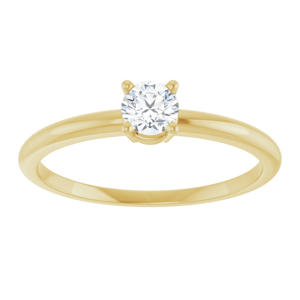 14K Yellow Gold Imitation Diamond Ring