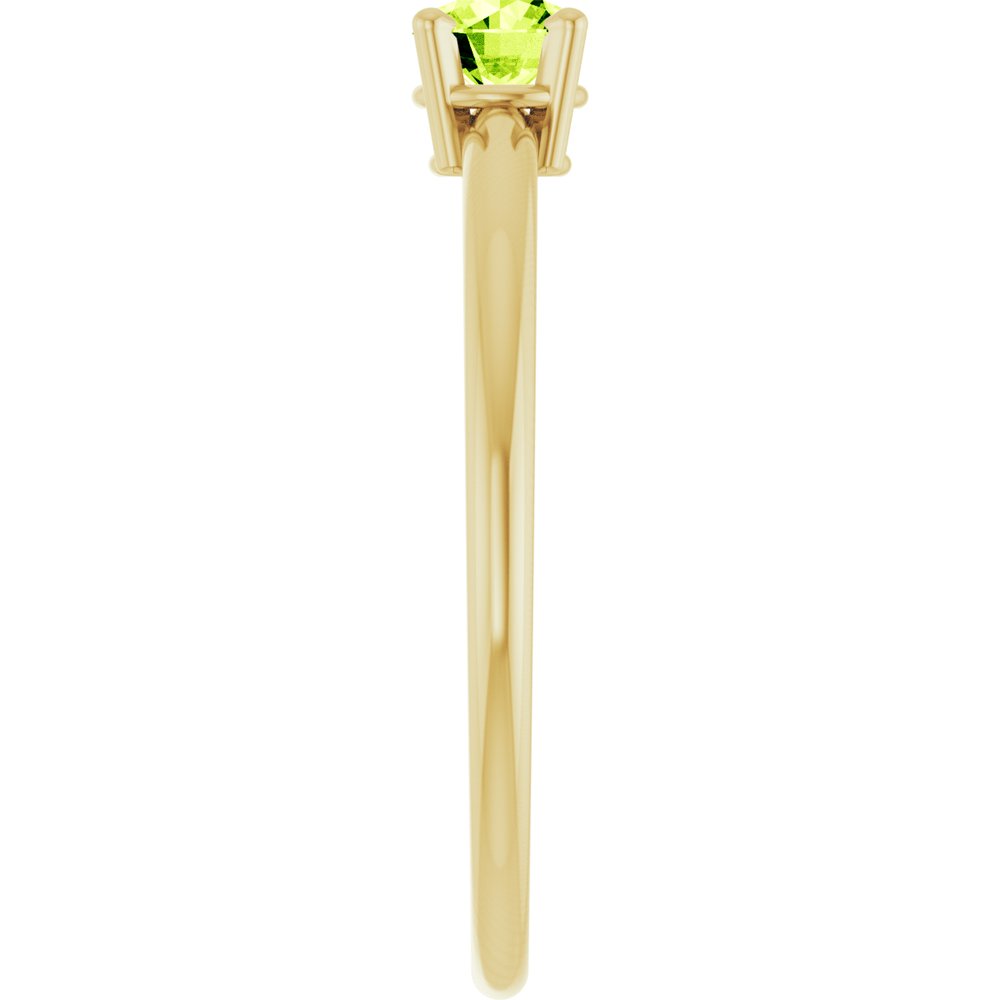 14K Yellow Natural Peridot Ring