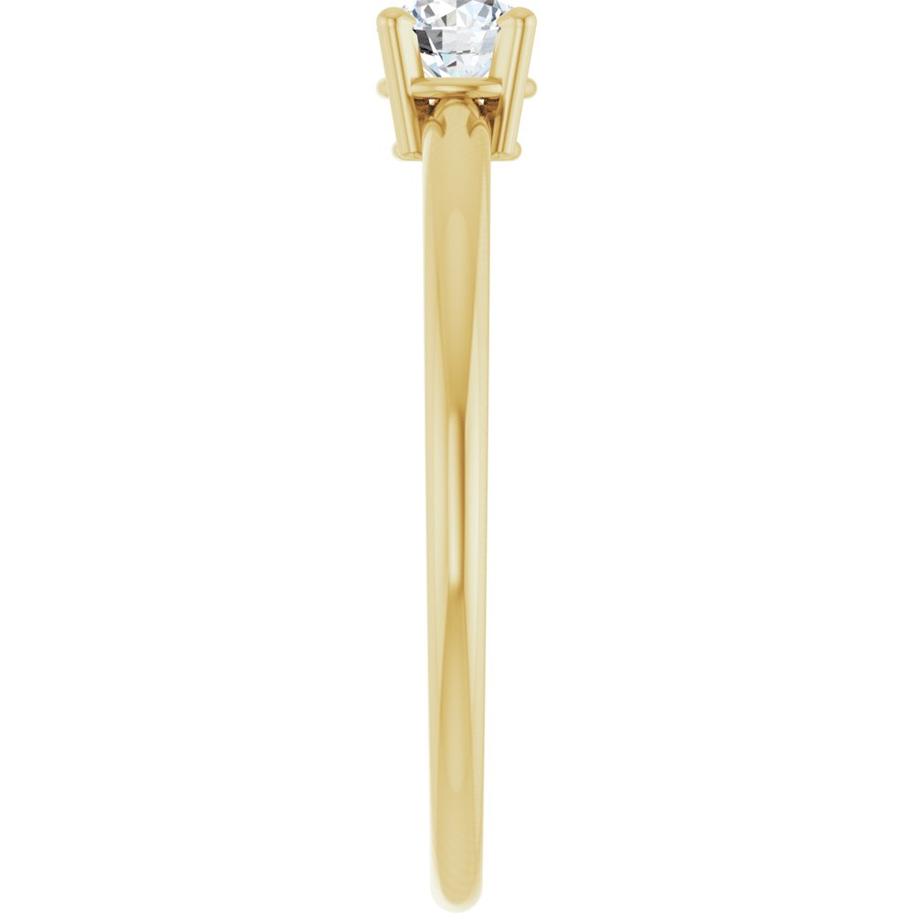 14K Yellow Gold Imitation Diamond Ring
