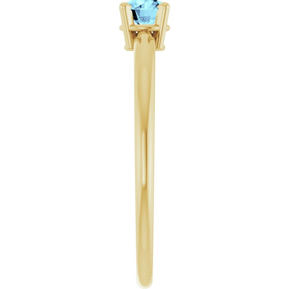 14K Yellow Gold Imitation Aquamarine Ring