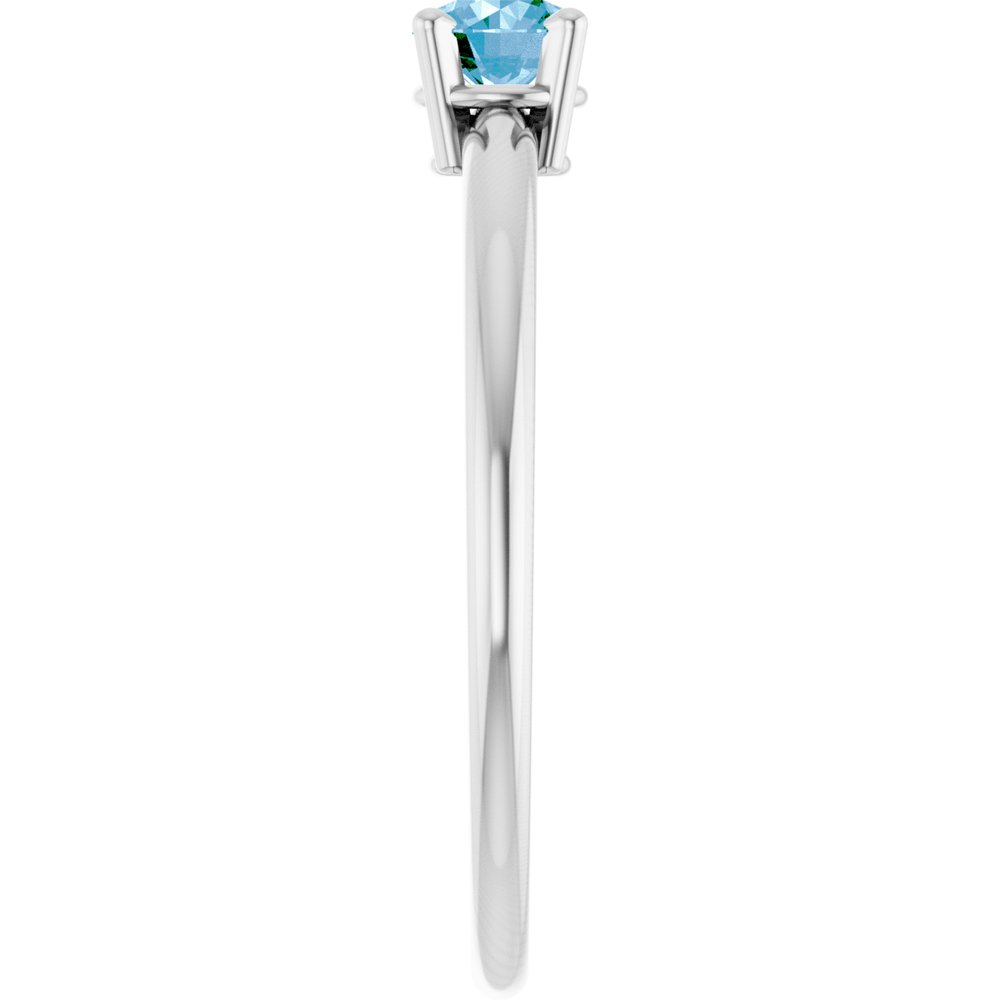 14K White Gold Natural Swiss Blue Topaz Ring