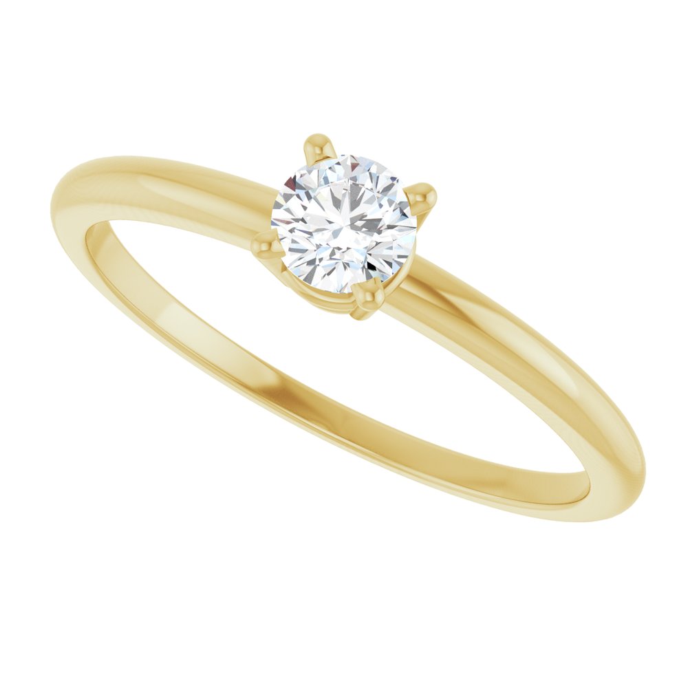 14K Yellow Gold Imitation Diamond Ring